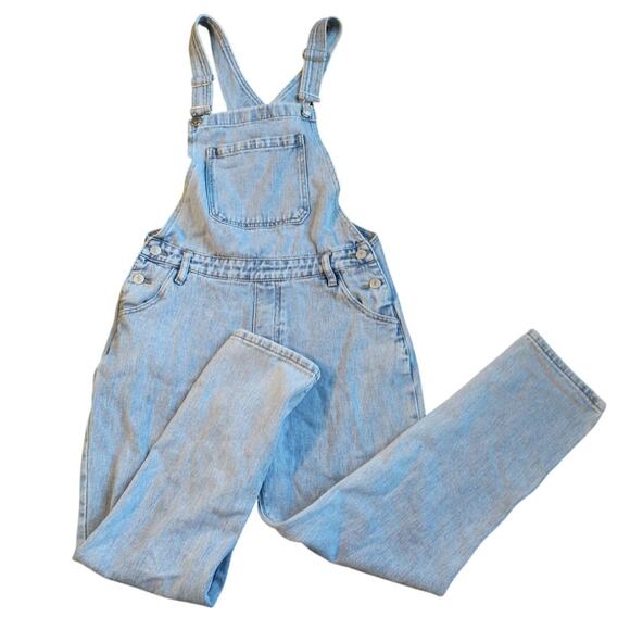 PacSun Denim Overalls Light Wash Adjustable Straps Straight Leg Women’s Size 27 - Picture 1 of 6